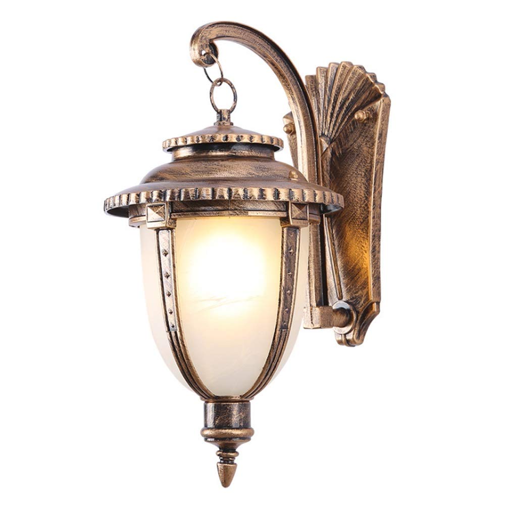 HPTHLY Wall Mounted Light Retro Minimalism Outdoor Aluminum Fixture Wall Sconce Oil Rubbing Brass Hardwire Task Wall Light 12.4Inch E27 Stainless Steel Water