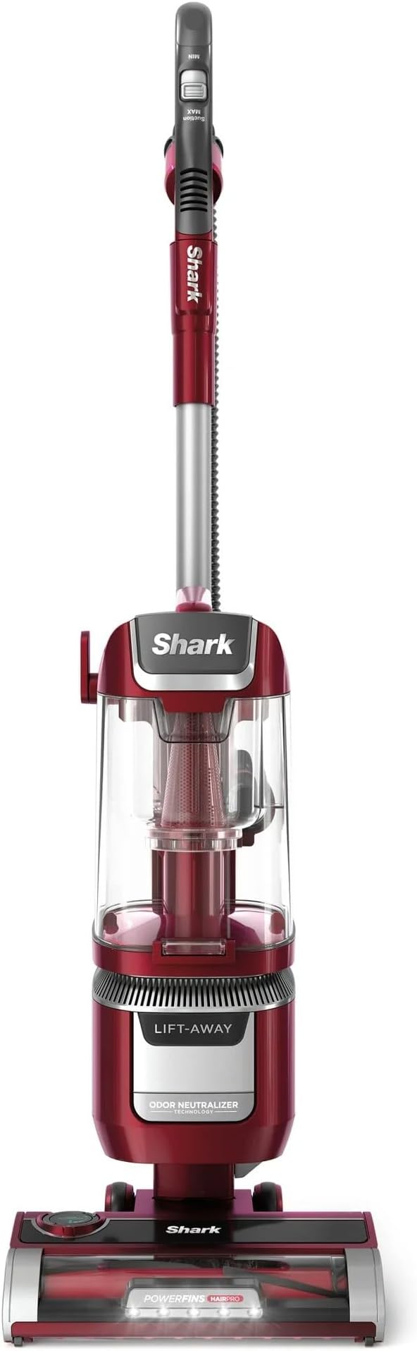 SHARK LA480WM Lift-Away Upright Vacuum Cleaner with PowerFins HairPro, Odor Neutralizer Technology, HEPA Filter, LED Headlights, Advanced Swivel Steering, Perfect for Pets, Magenta Metallic (Renewed)