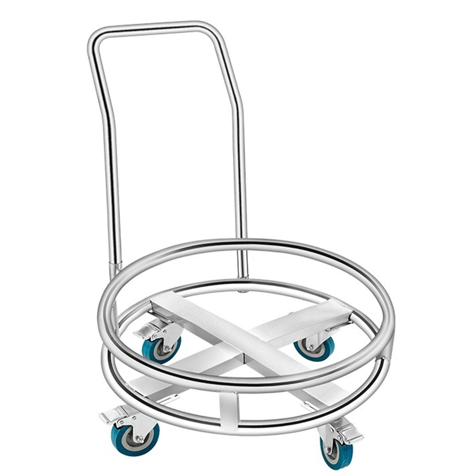 Zykuosus Stainless Steel Barrel Dolly Cart with Swivel Casters For nd Bucket Transport