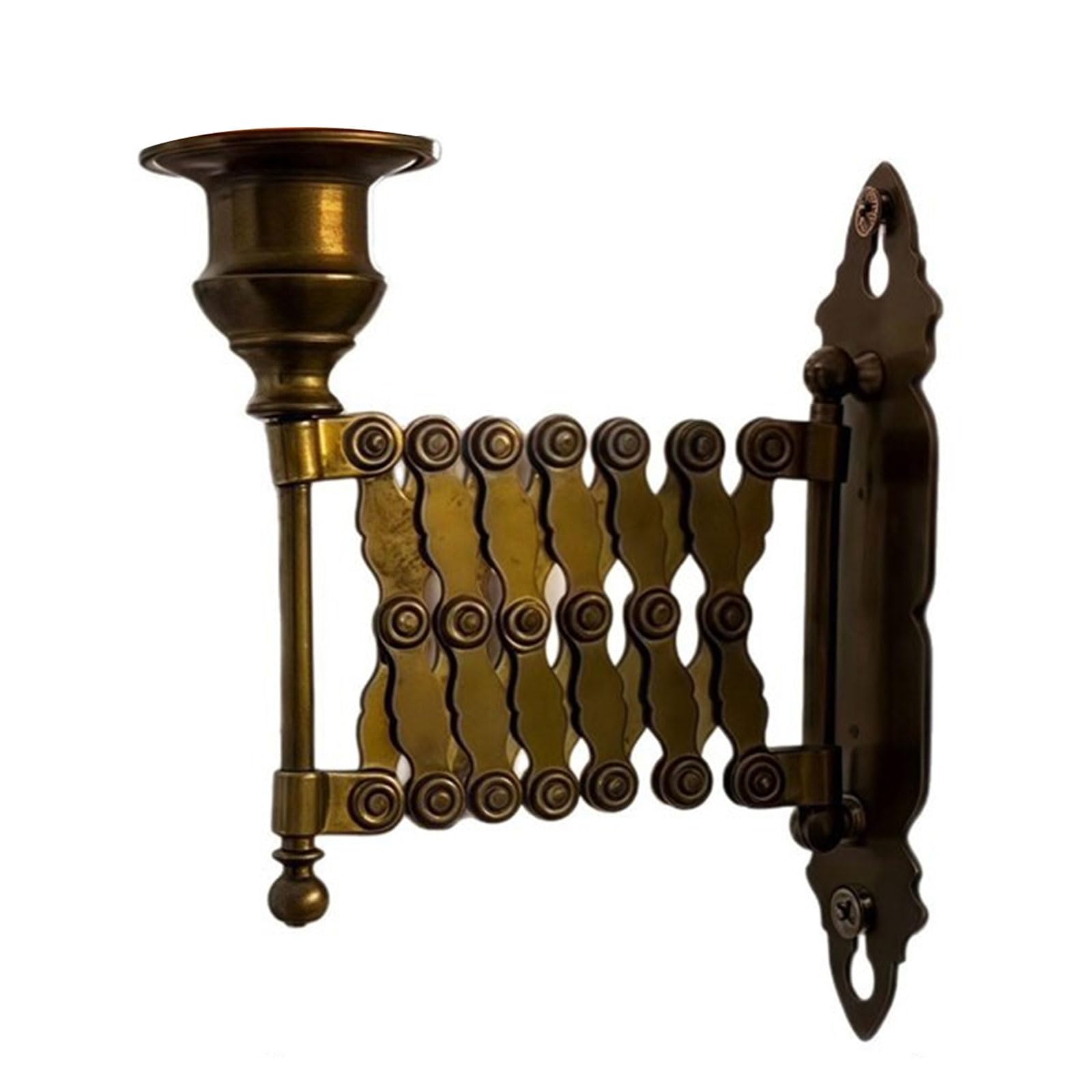 Extendable Wall-Mounted Candleholder Adjustable Length Design for Dining & Styling Antique Wall-mounted Candlestick Sconce