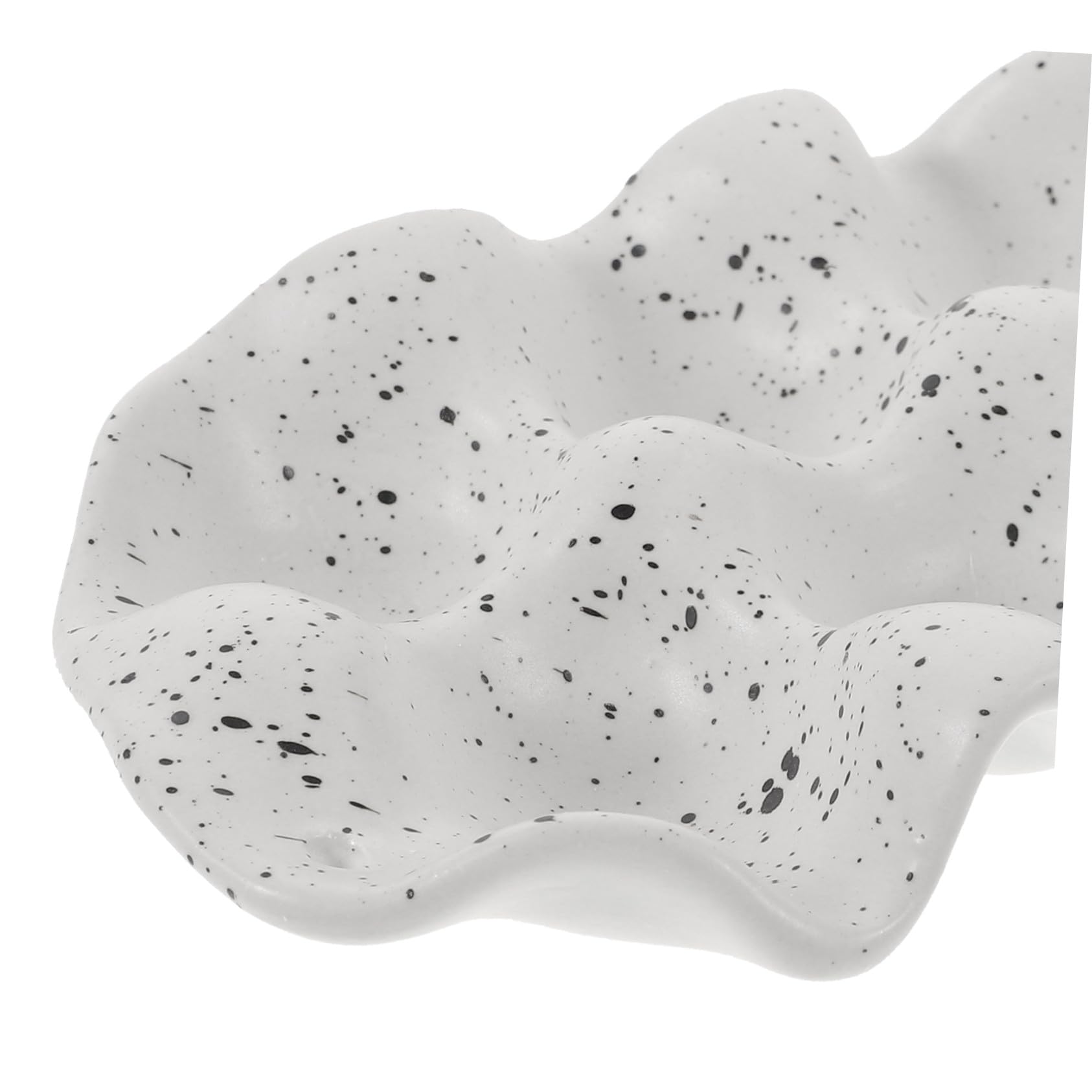 Plateau à Œufs Céramique 6 Cases Beige Pointillé Support de Rangement Résistant la Cuisine Maison Réfrigérateur