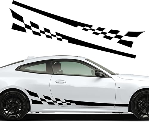 SUNBREATH 2 calcomanías de vinilo modificadas para la carrocería del automóvil, diseño de rayas de carreras, accesorios de decoración para