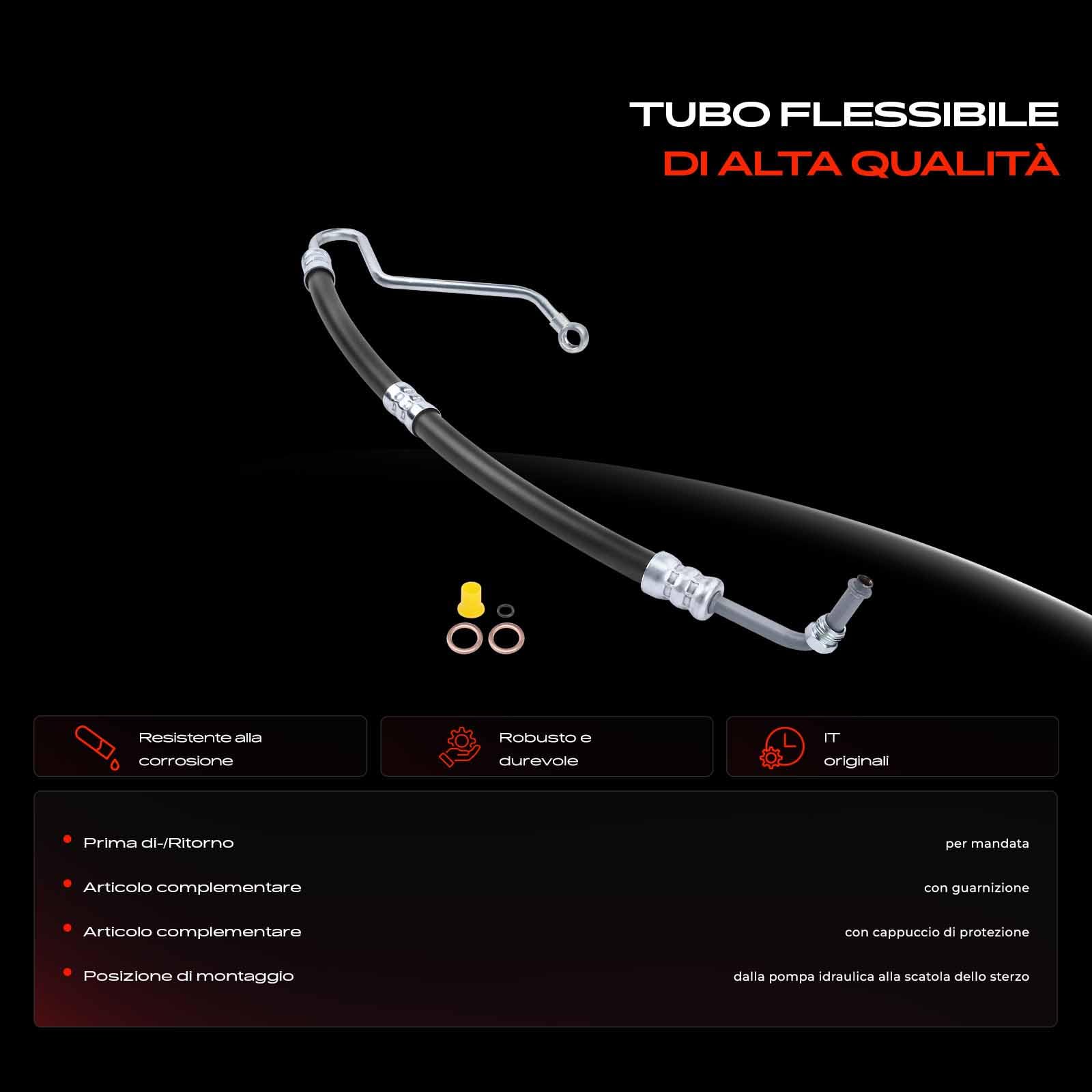 Frankberg Servosterzo Tubo flessibile Compatibile con Serie 3 Touring E46 318d 320d Serie 3 E46 318d 320d Serie 3 Compact E46 318td 320td Serie 3 Cabriolet E46 320 Cd Serie 3 Coupé E46 320 Cd 3405465