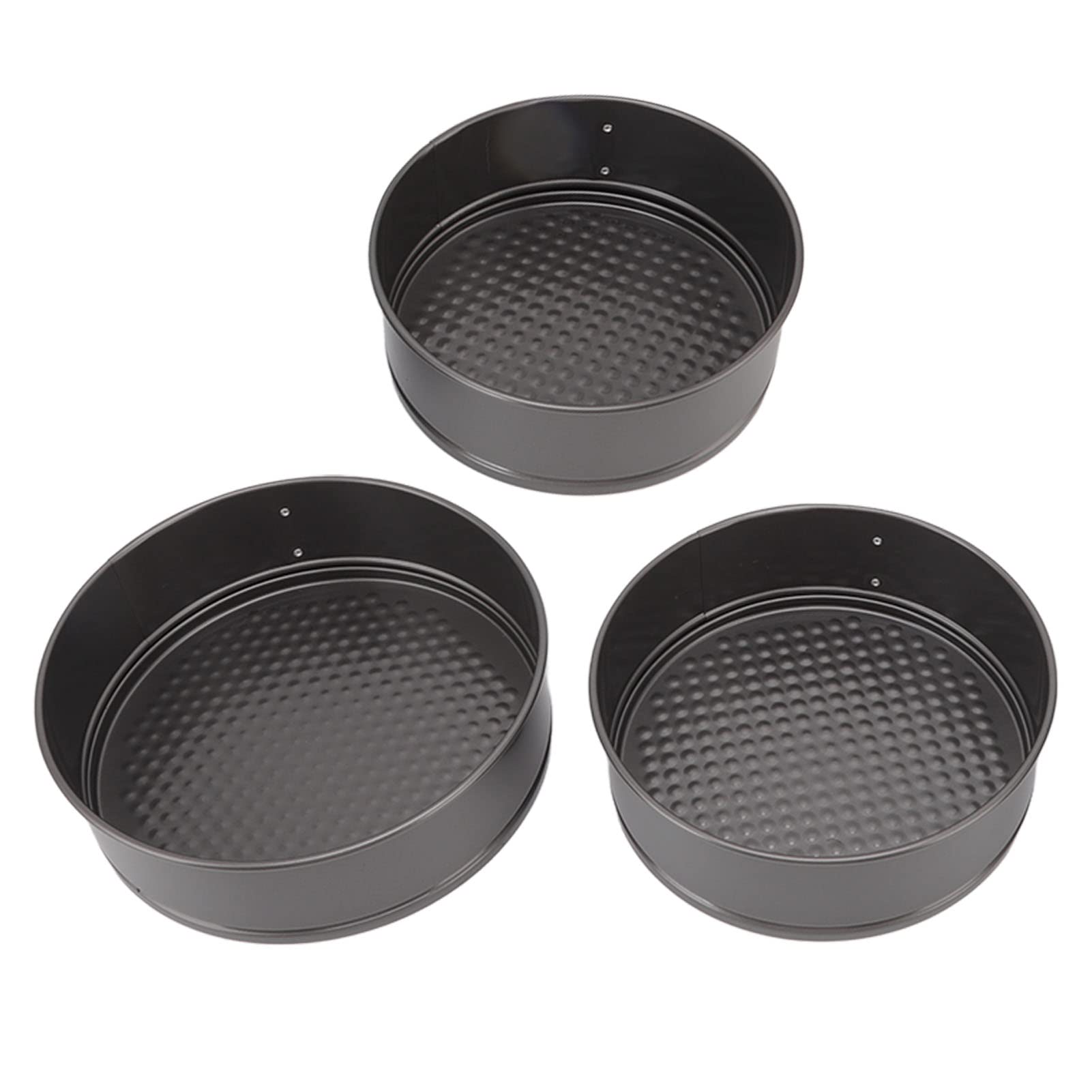 Cake Pan 3pcs Set, Carbon Steel Round Cake Pans Baking Tray Nonstick Baking Mold with Removable Bottom Springform Cake Pans Sets for Baking(18/20/22)