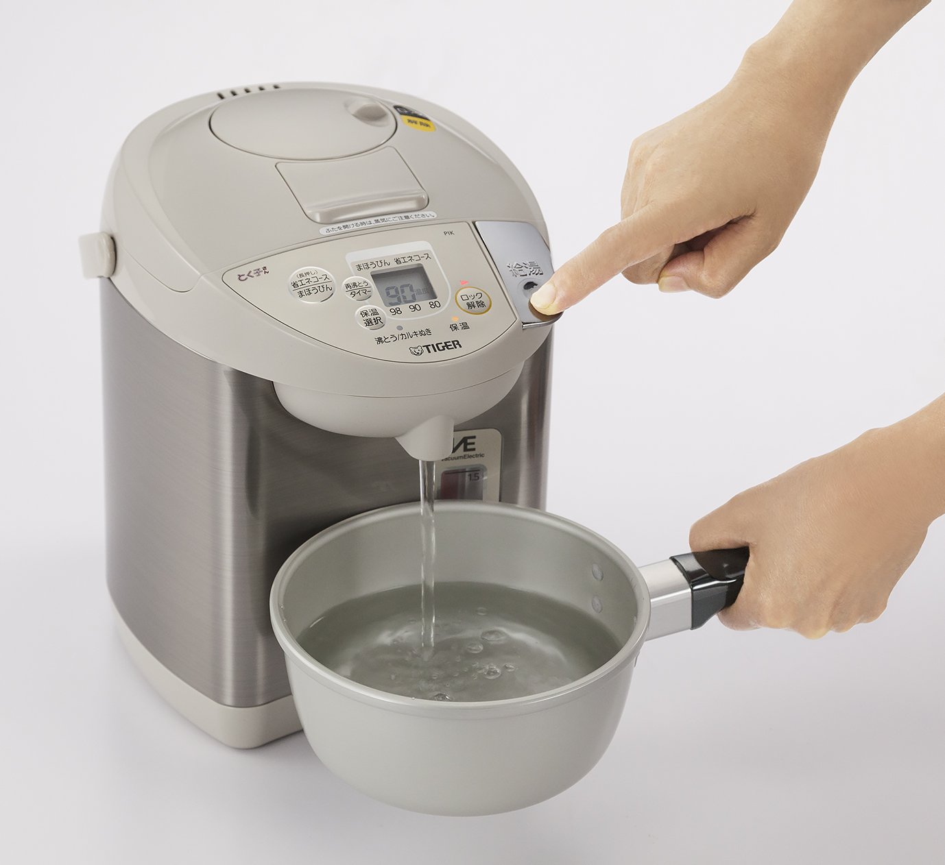 Amazon | タイガー 魔法瓶 電気 ポット 3L ベージュ 節電 VE 保温 