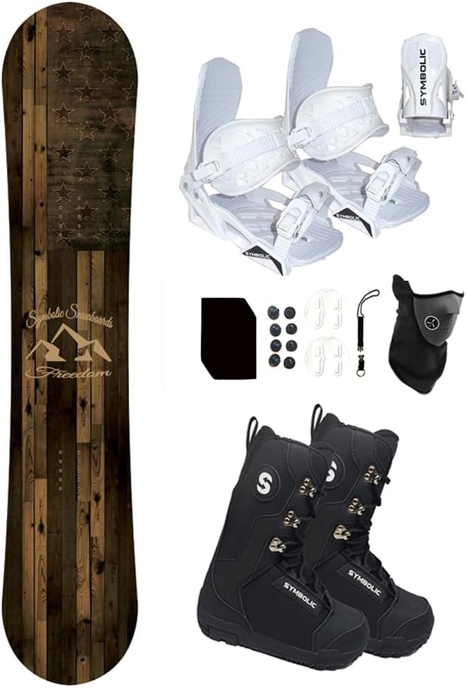 Symbolic Freedom Flag Women Snowboard & Bindings & Choice Boots & Leash Stomp Pad Gaiter Complete Package