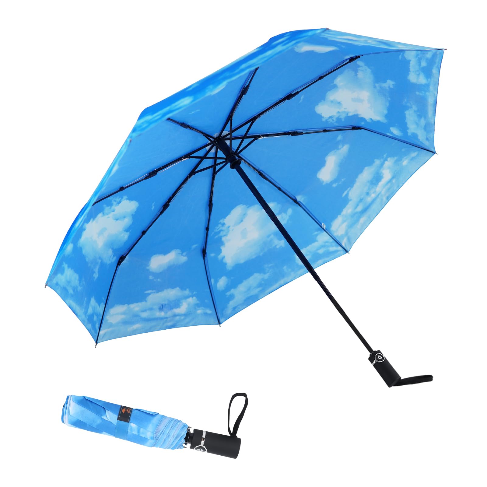 SY COMPACT Travel Umbrella - Windproof Automatic Compact Umbrella, Lightweight Waterproof Design for Backpack, Car & Purse