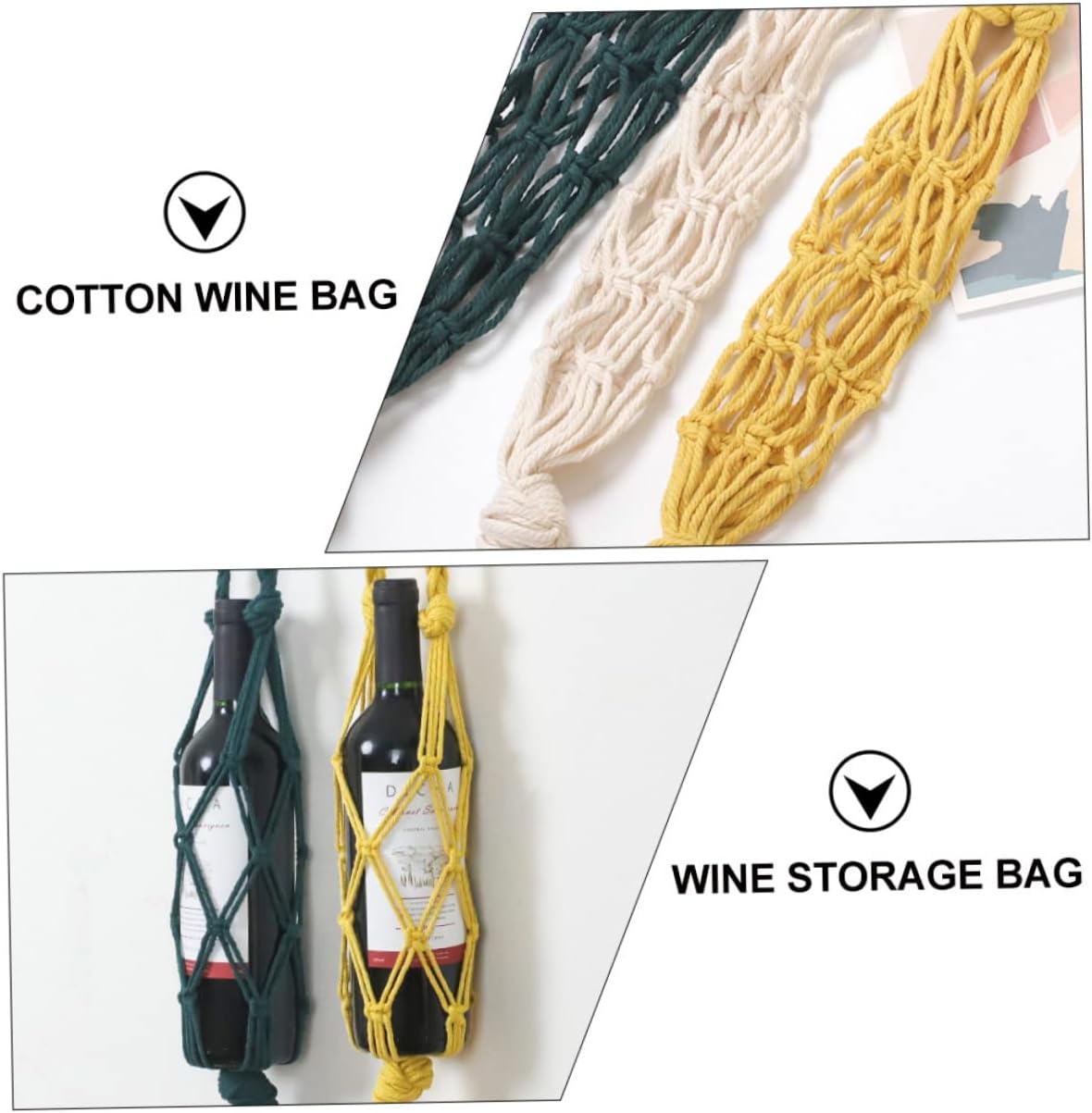 Alipis 1Pc Wine Bottle Carrier Pouch Wine Storage Bag with Handle Portable Wine Tote for Parties Christmas and Gifting Mesh Design
