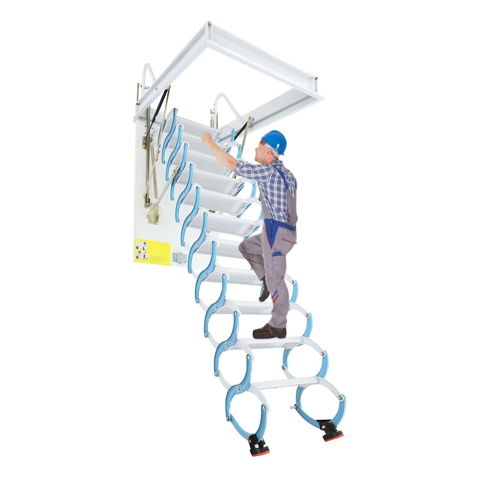 Escaleras de Techo de 12 escalones Escalera retráctil Plegable
