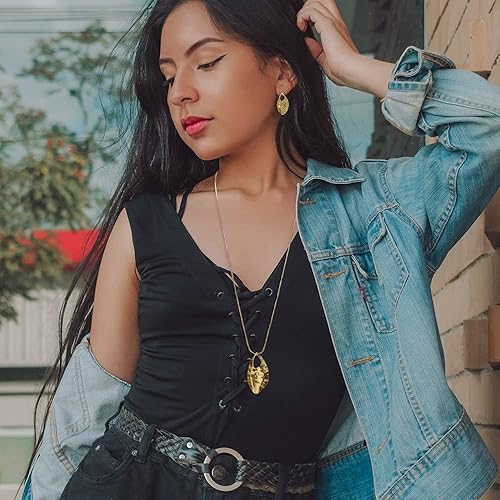 Miniatura 4 de Madison Tyler Juego de joyas chapadas en oro para mujer, collar con colgante de lágrima de plata a la moda, collar largo con cadena de serpiente