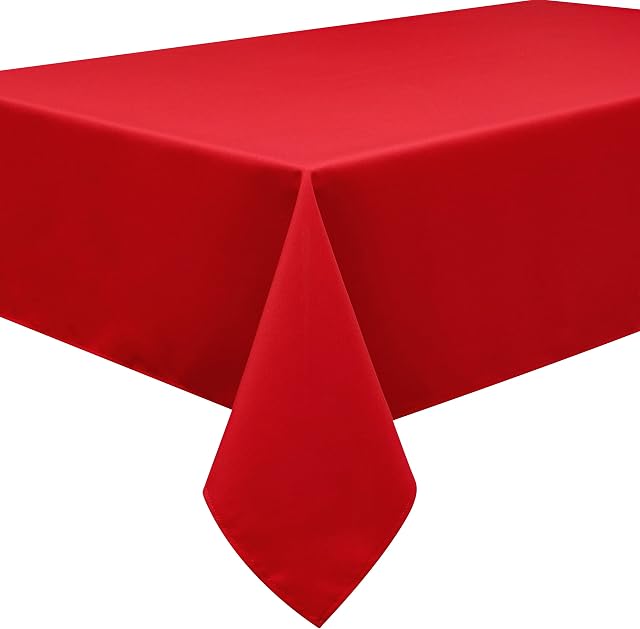 Home Direct Extra Large Rectangular Fabric Tablecloth Table Cover 150x250cm 59"x98" Red