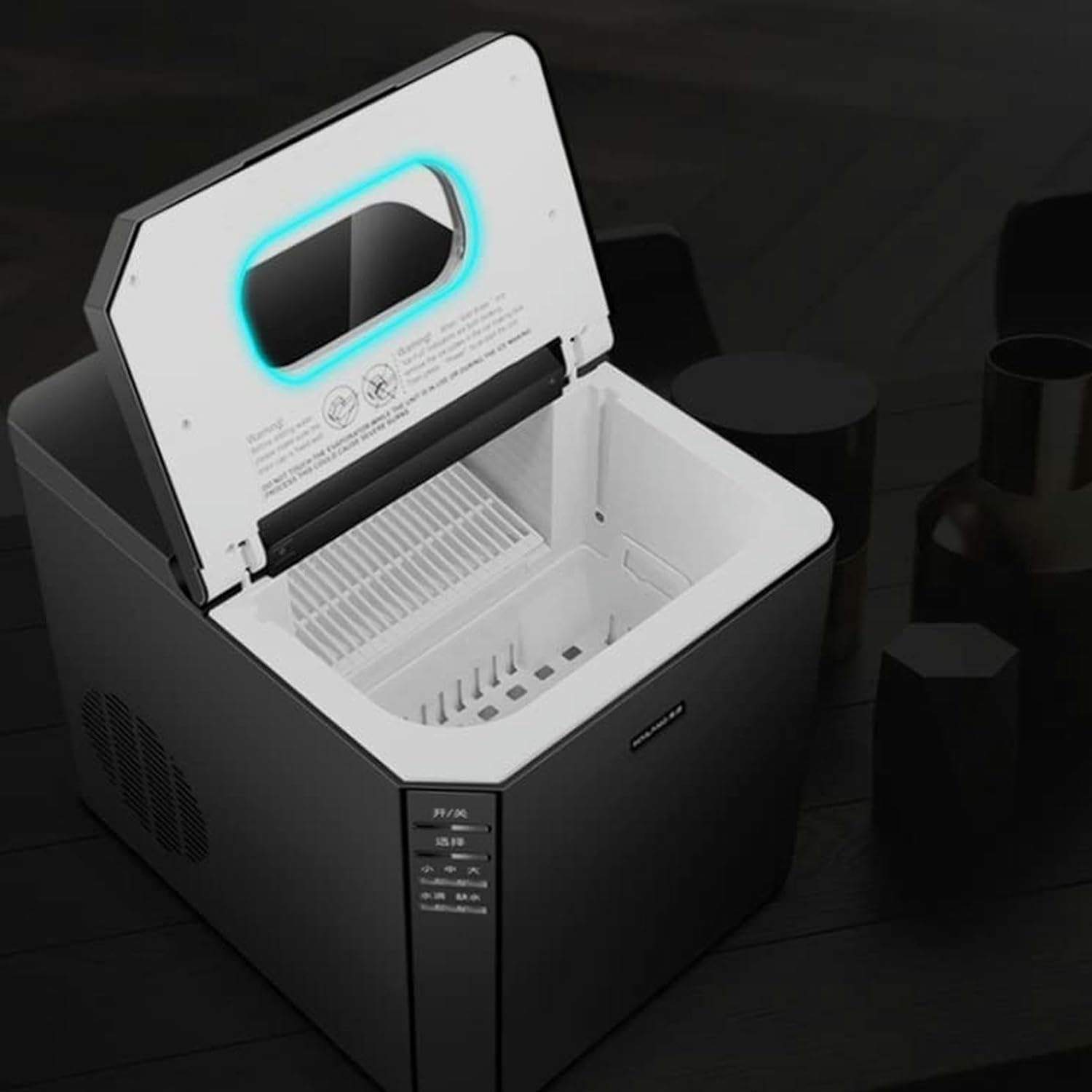 AMNOOL mdlian 25kg ice Maker Commercial Milk Tea Shop bar Table bar KTV Full Automatic Household Round ice