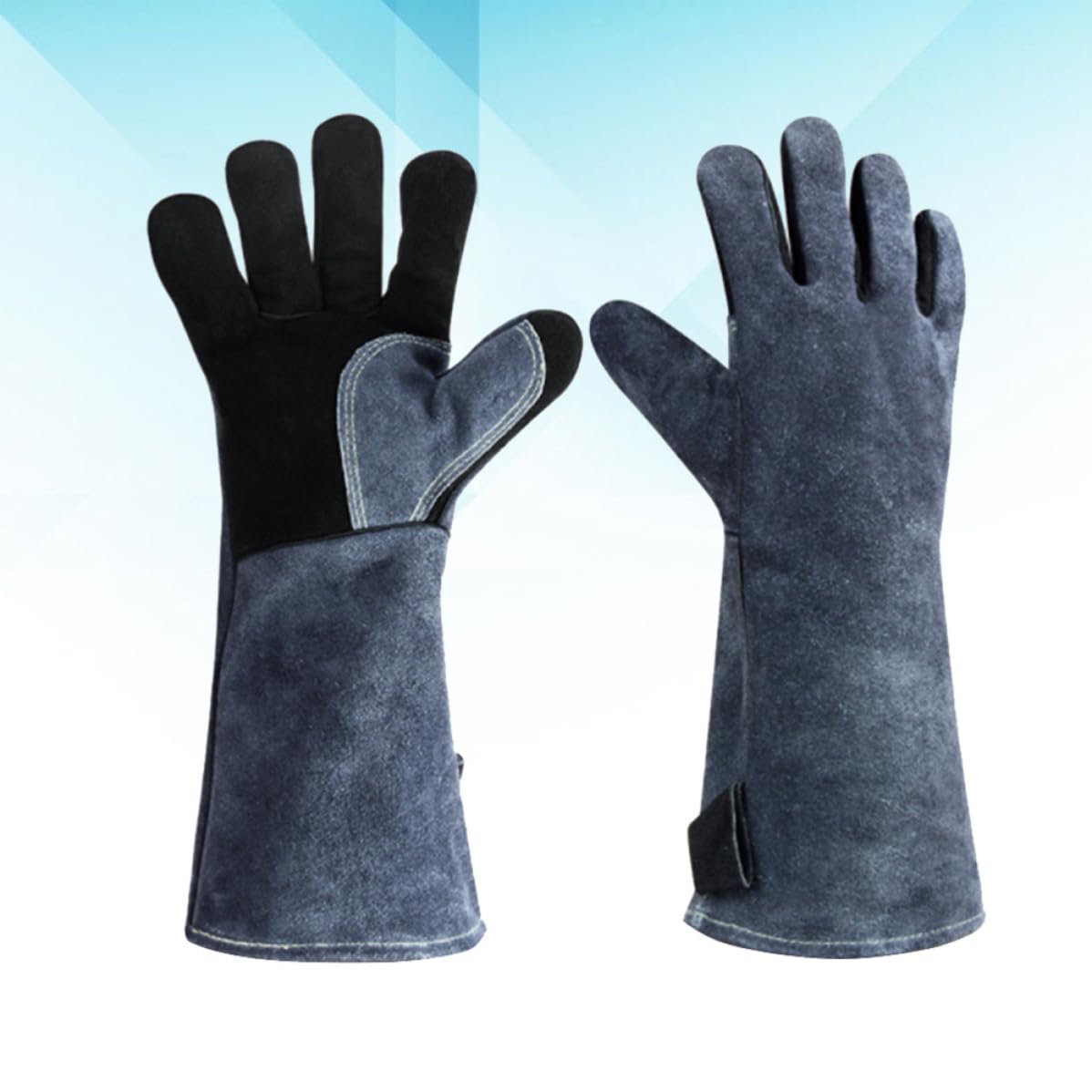 Hitzebeständige Grillhandschuhe 1 Paar aus Leder, Schwarz