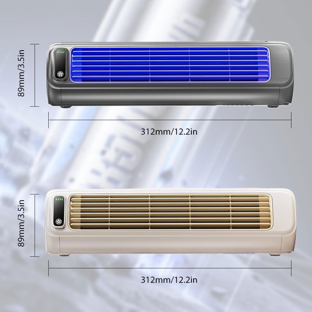Aire Acondicionado PortáTil Cooling Ace Modelo 2026, Mini Ventilador con 3 Velocidades Y Pantalla TáCtil Led, Enfriador de Aire Recargable Por Usb Para Dormitorio, Cocina(Dark Gray)