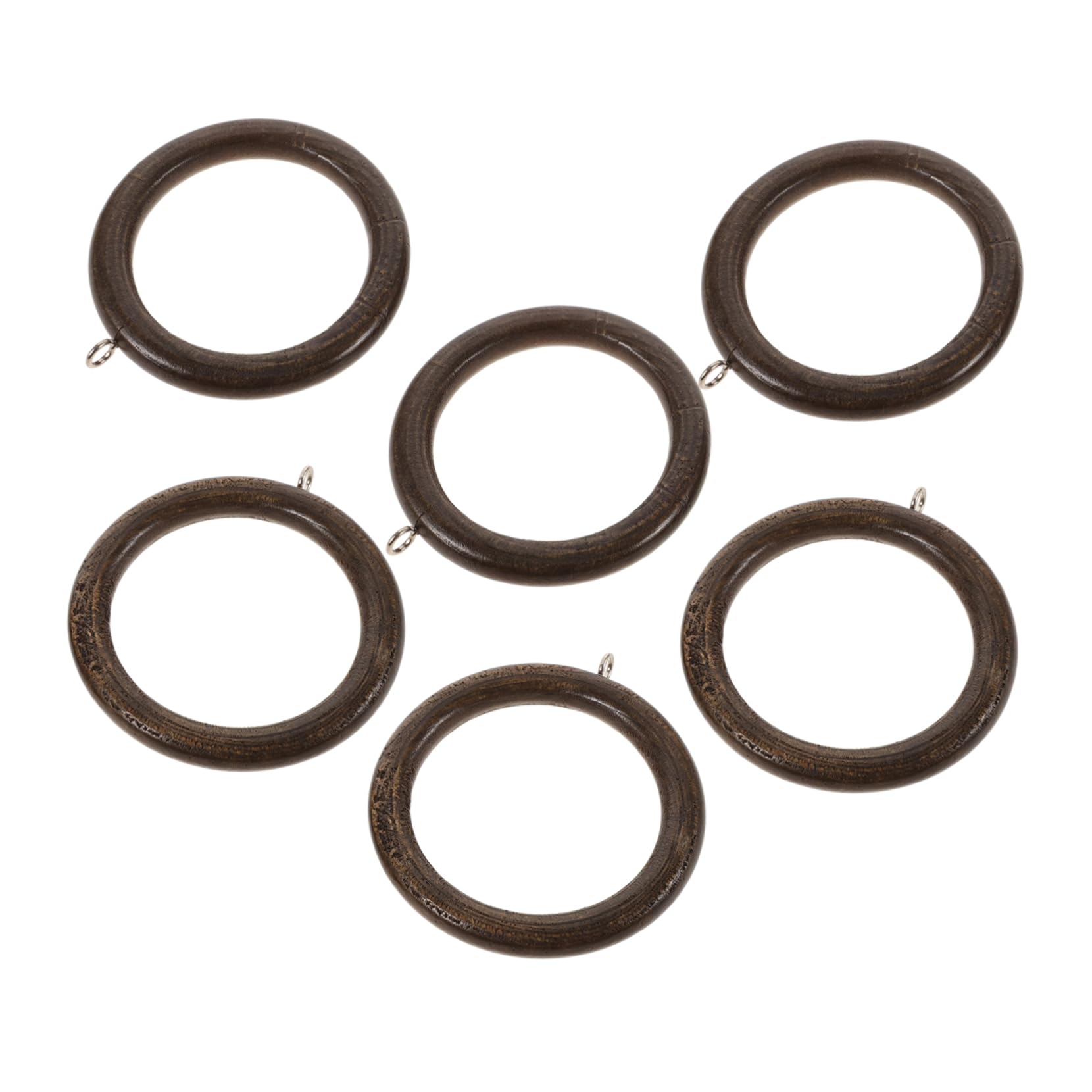 Cabilock Wooden Drapery Curtain Rod Rings 6pcs Roman Rod Circles Easy Install Home Curtain Rings