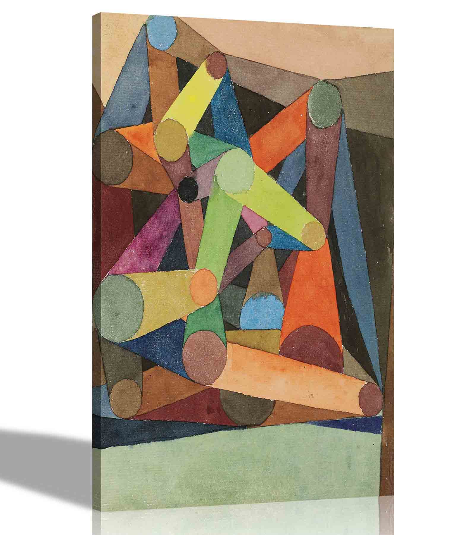Artley Prints Colourful - The Open Mountain By Paul Klee Canvas Wall Art Home Decor | Expressionism Pictures For Living Room, Bedroom, Office 86 X 61Cm (34 X 24 Inches) A1