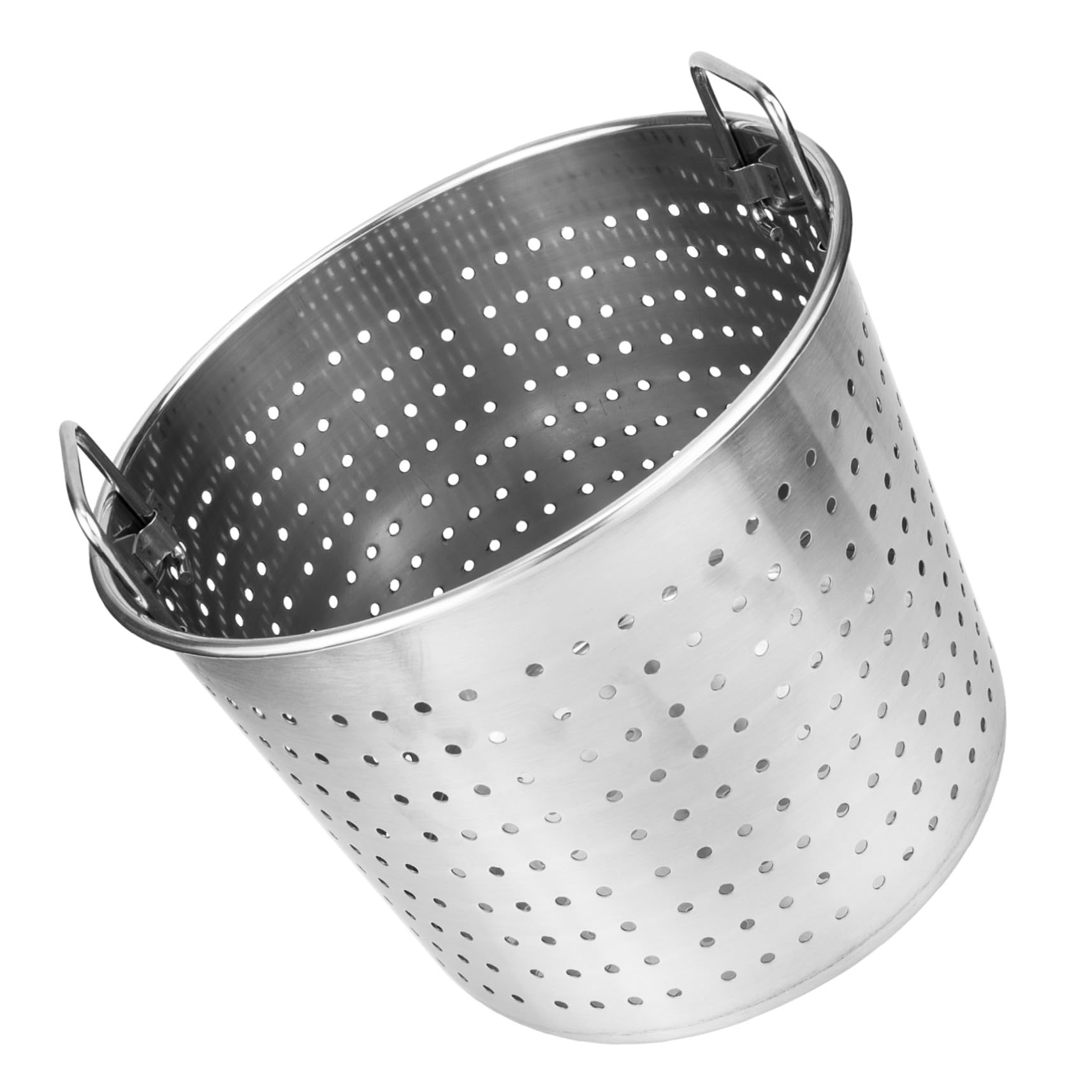 GLEAVI Cubo Grande de Acero Inoxidable Fugas para Cangrejos de Río y Carne, Diseño de Asa y Función para Escurrir Aceite en Cocina