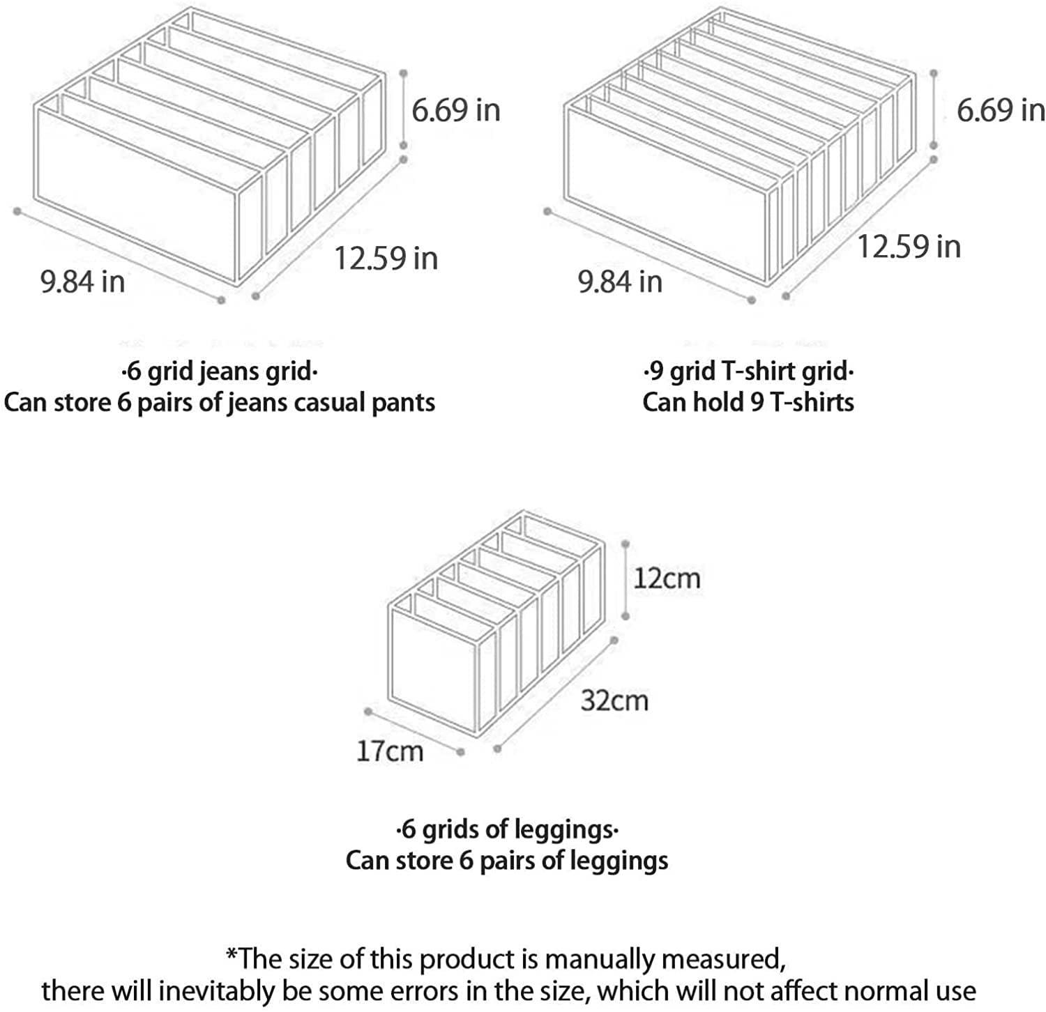 5 Pezzi Organizzatore Di Vestiti Lavabile Per Guardaroba Vano Portaoggetti Per Jeans Organizzatore Per Cassetti Dell'armadio Pieghevole Scatola Di Separazione Della Maglia 6 Griglia/9 Griglia