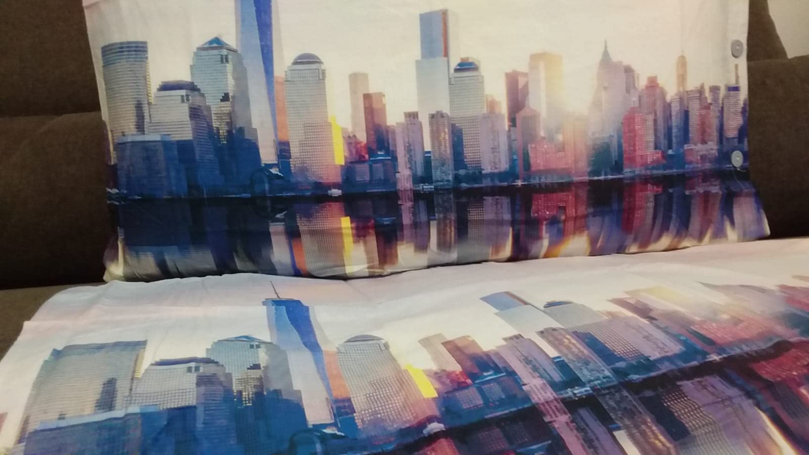 Copripiumino Matrimoniale con Stampa Digitale Fantasia New York America 100% Cotone Sacco+2Federe Novita' 2021 !!!!!