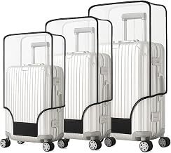 Zulaxy Luggage Cover Set of 3 for Trolley Bags | Transparent PVC Suitcase Covers | Waterproof Dustproof Scratch Resistant Luggage Protector | Clear Travel Bag Covers with Zipper (20, 24, 28 Inch)