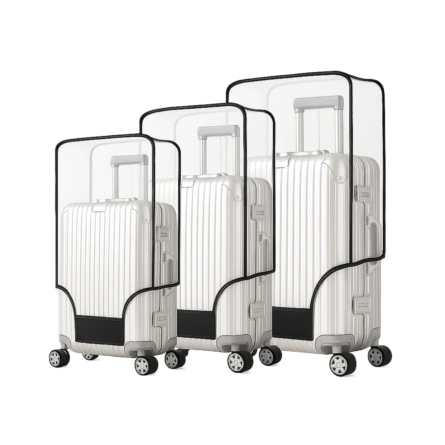 zulaxy Luggage Cover Set of 3 for Trolley Bags | Transparent PVC Suitcase Covers | Waterproof Dustproof Scratch Resistant Luggage Protector | Clear Travel Bag Covers with Zipper (20, 24, 28 Inch)-picture-35