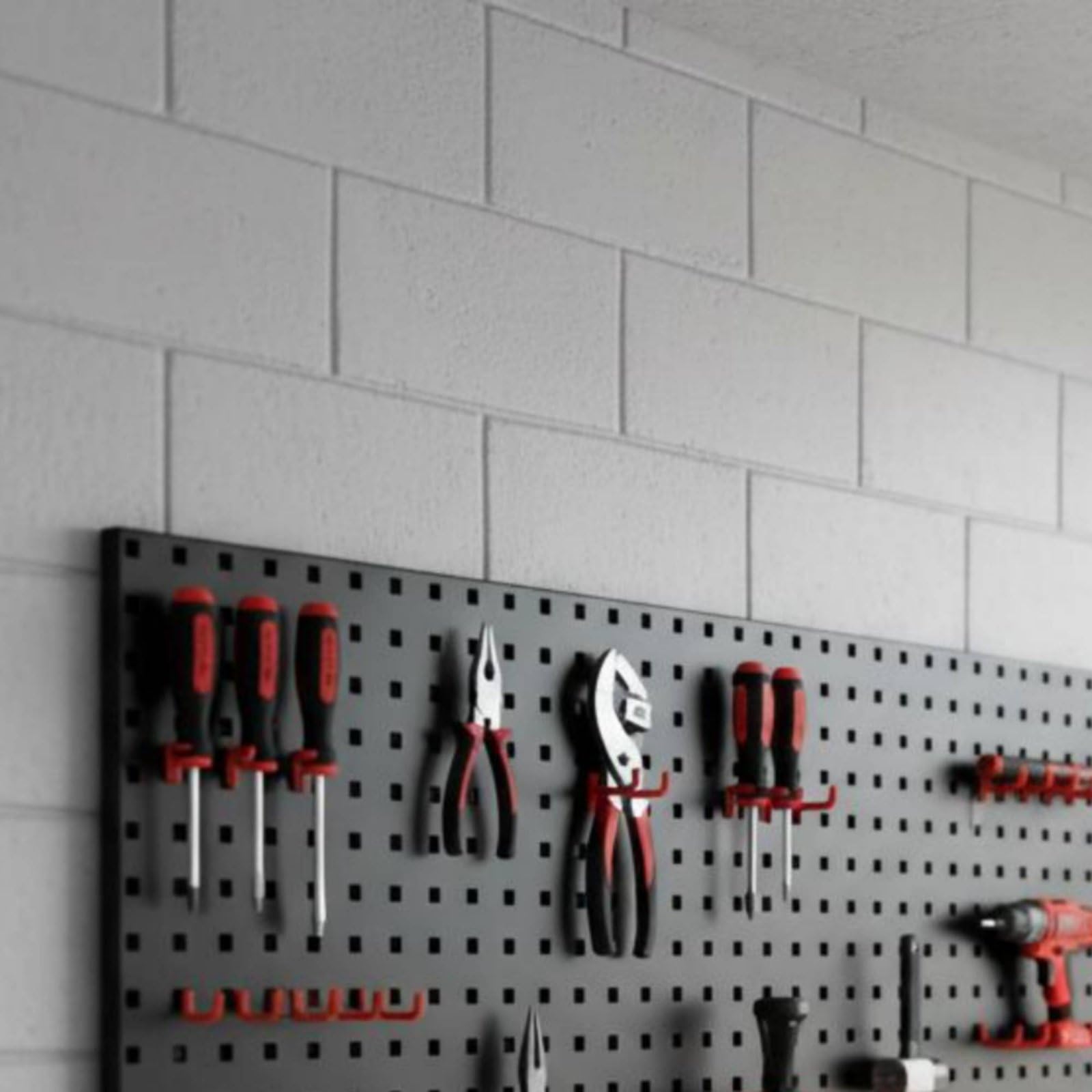 Ganchos para Mantenimiento de Vehículos Tablero Perforado Organizador de Herramientas Panel de Pared Soporte con Accesorios Colgantes Metal y Plástico