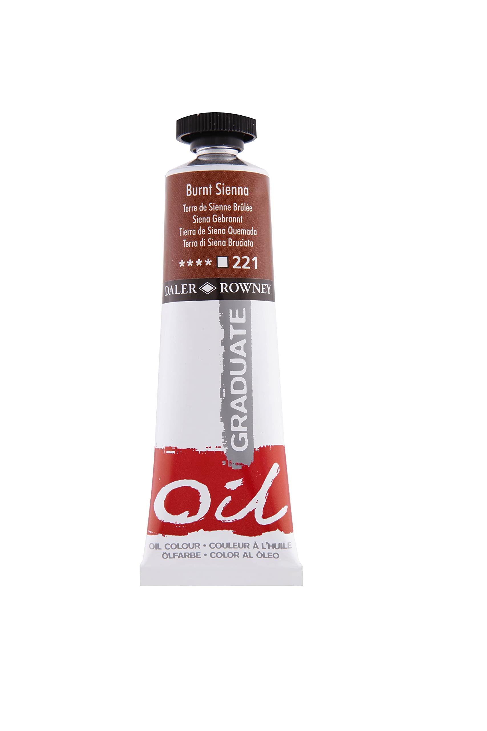 Daler-Rowney Graduate Oil Paint, Aluminium Tube, 1.28oz - 38 ml, Burnt Sienna