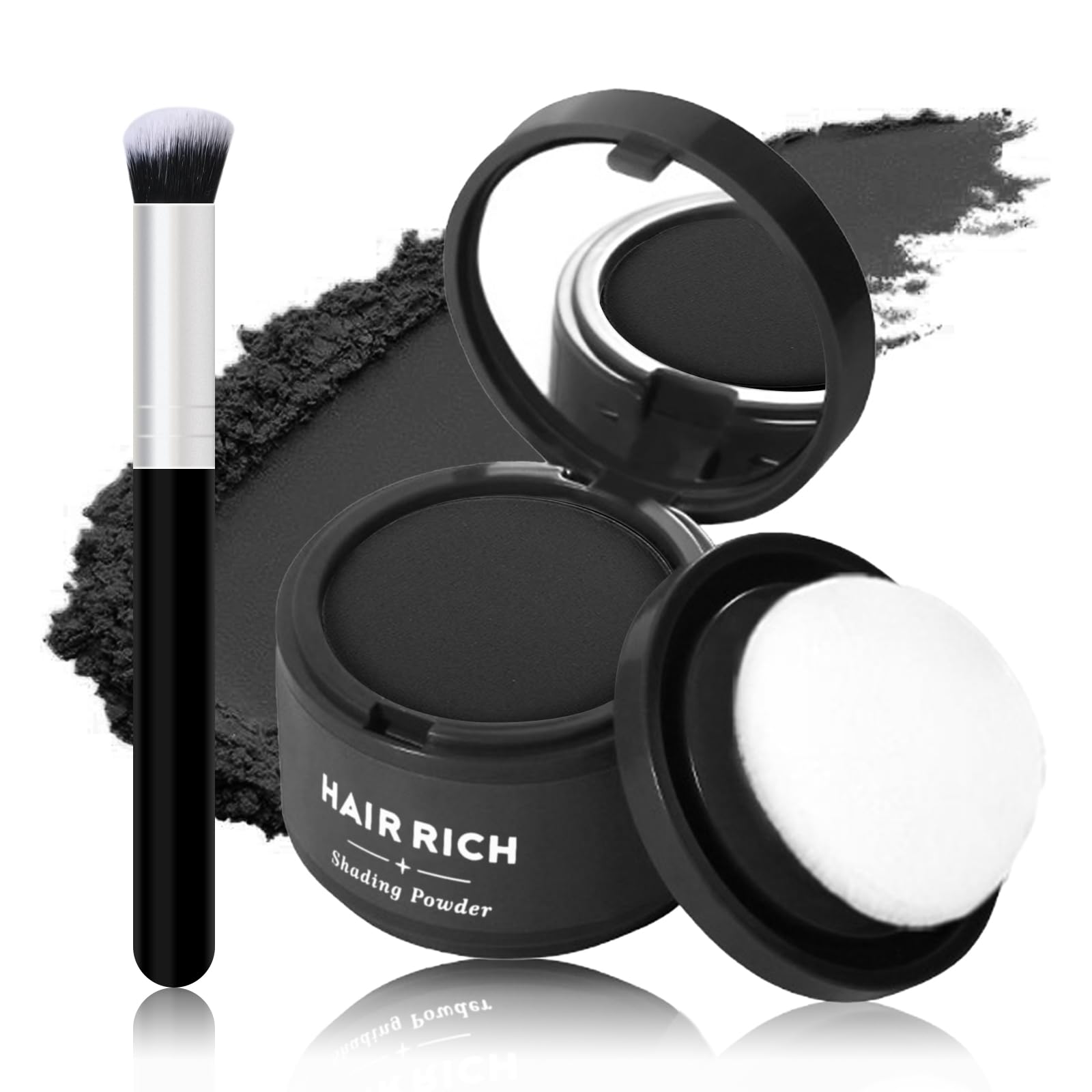 Hairline Powder with Brush Set Root Touch Up Hair Color for Thinning and Gray Hair Coverage Waterproof and
