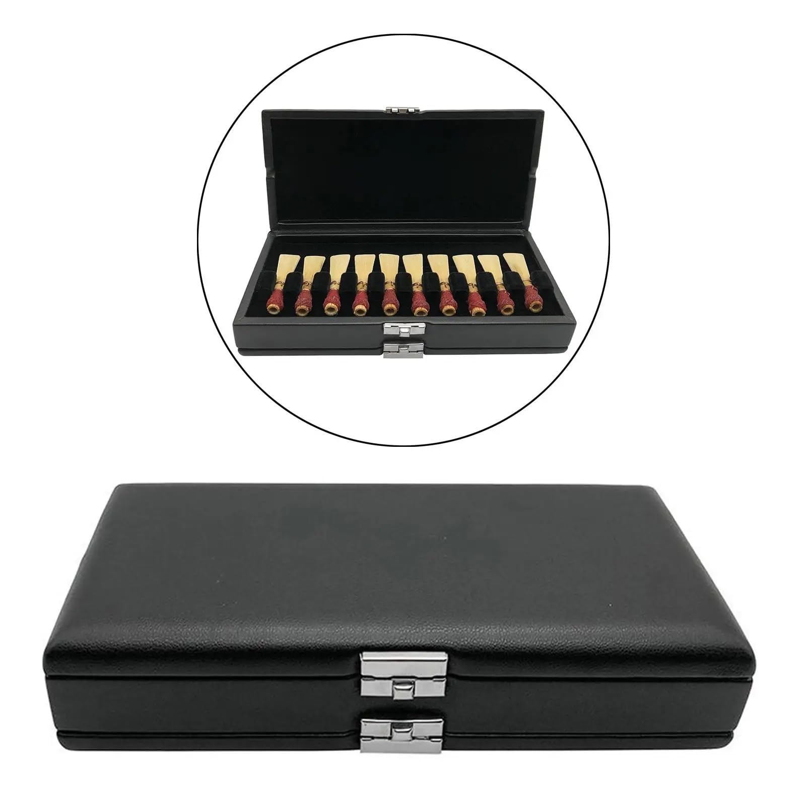 Estuche para cañas de oboe Estuche de almacenamiento de cañas de viento de madera, estuche de cañas de saxofón, caja de soporte de cañas de oboe, ahorra espacio for oboe y fagot