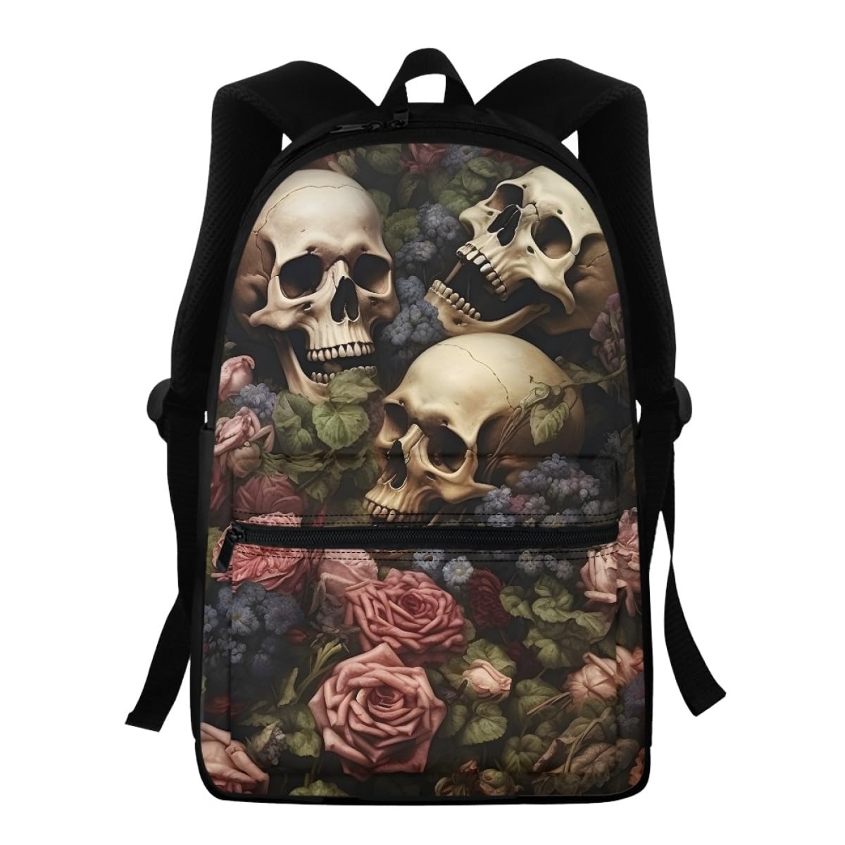 GLUDEAR Men Women Skull Metal Floral Backpack Daypack for Outdoor Sport Travel Hiking Camping,Skull 6