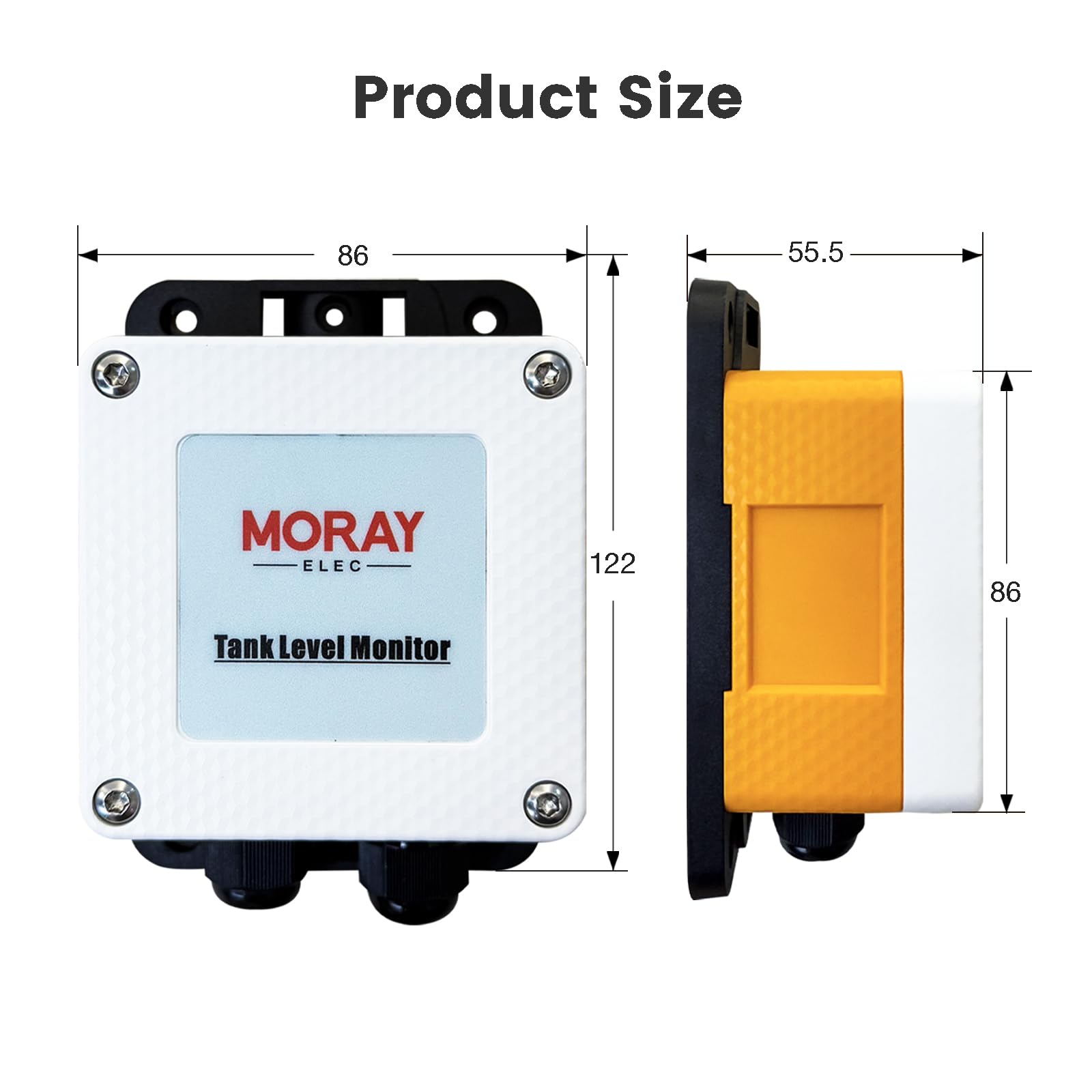 Moray Smart WiFi Wasserstandssensor Wassertank Füllstandsmesser Wasserstandssender LCD-Bildschirm Automatische Alarmanzeige für Tuya Mobile APPSolar Gateway Smart Home Fernbedienung IP67 Wasserdicht