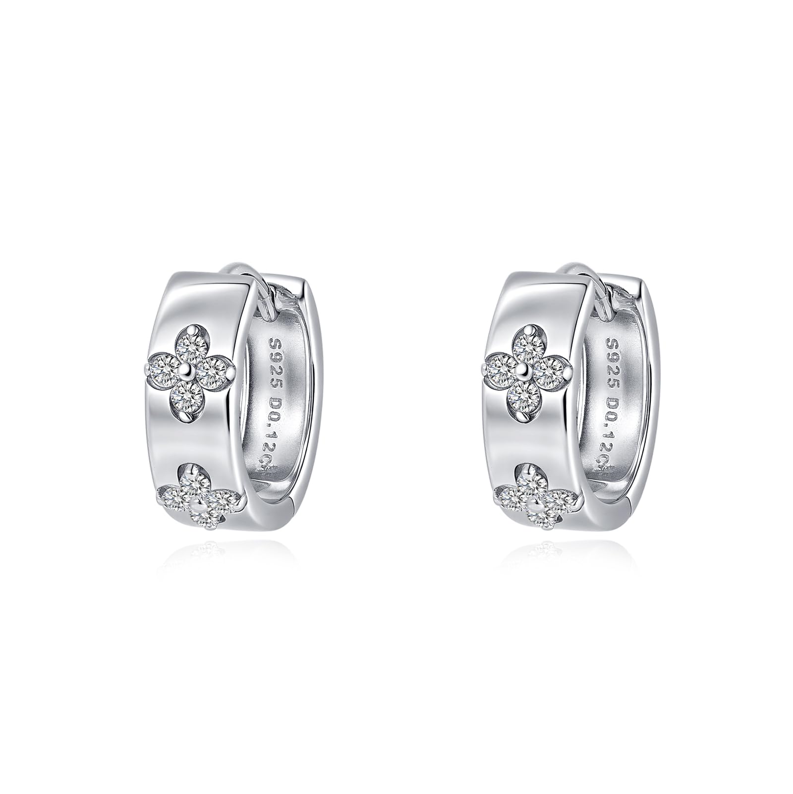 Orecchini Donna Argento 925, 0.06-2 Carati Orecchini Moissanite Donna, con Certificato GRA, Purezza D+VVS1, 18K Pt, Taglio al Plasma, Ipoallergenico, Adatta per Matrimoni e Regali