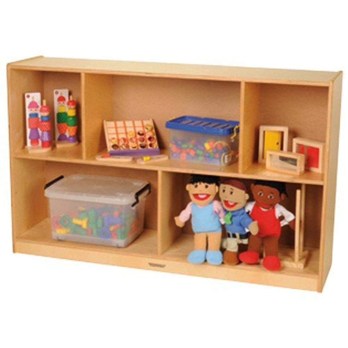 Constructive Playthings Birch Two-Level Stand Storage Unit