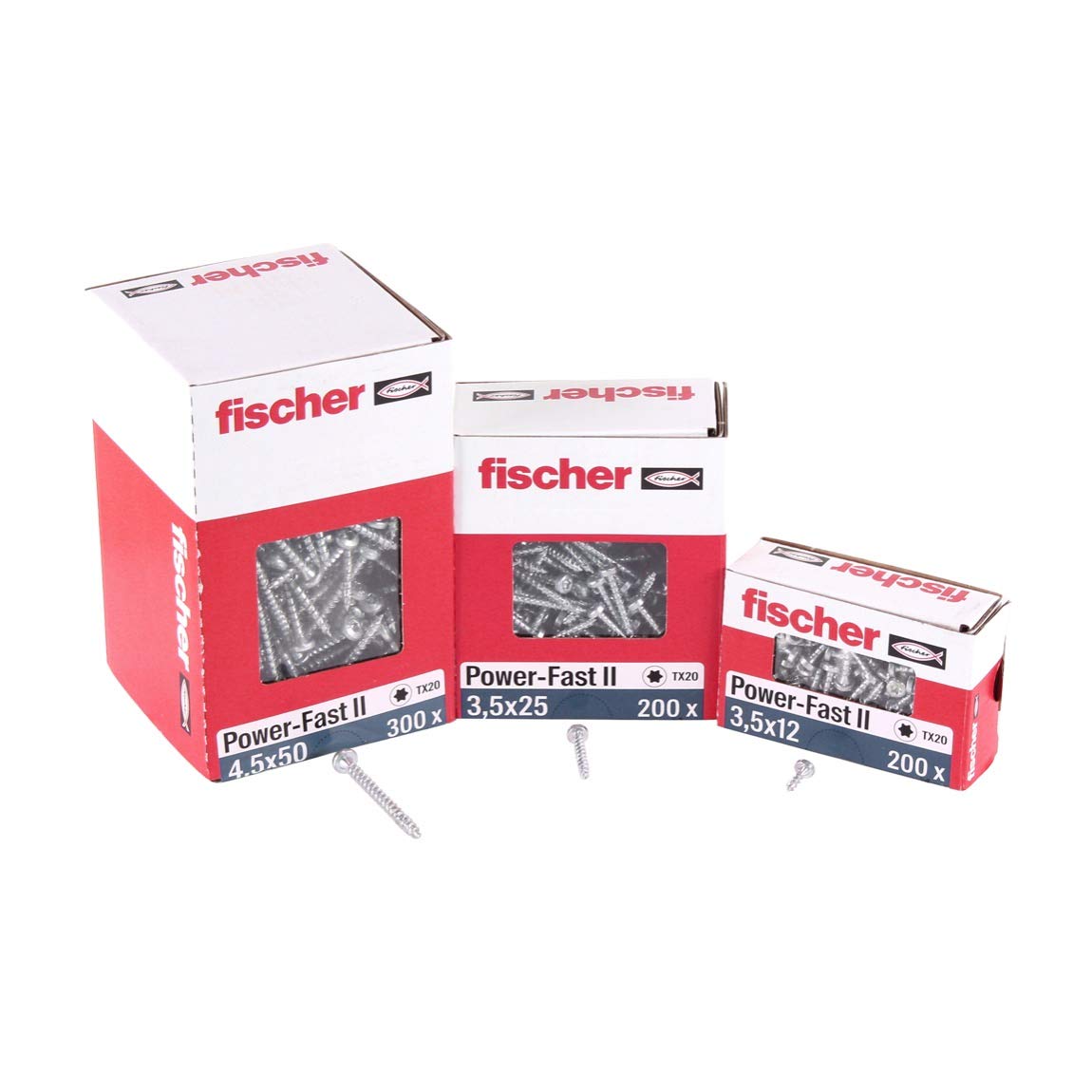 fischer 200 x Chipboard Screws Power-Fast II 3.0 x 25 Pan Head with Inner Star TX Fully Threaded Galvanised Blue Passivated (Item No. 670059) โ image 1