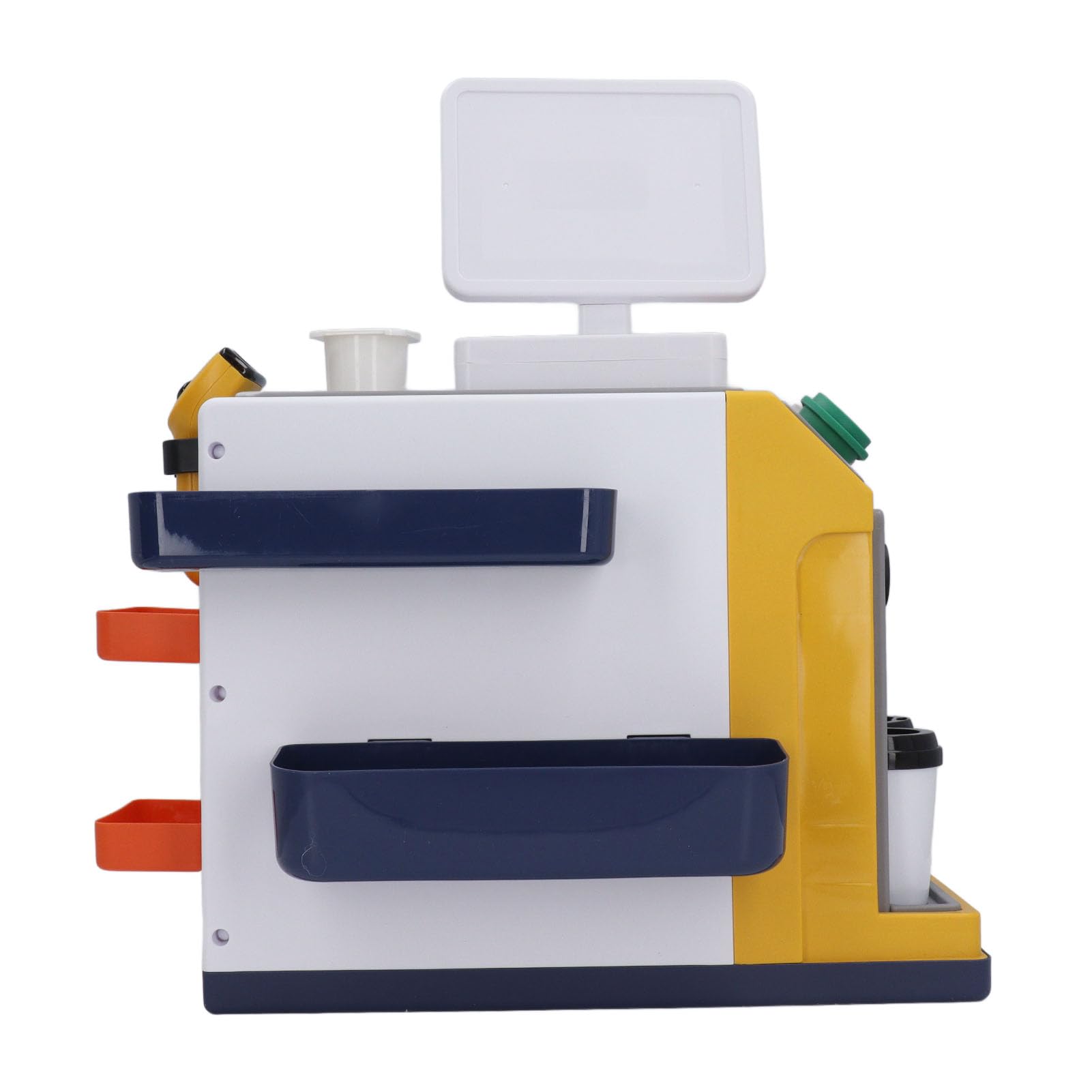 Set di Giocattoli Simulati per Supermercato per Giochi di Finzione con Registratore di Cassa, Caffettiera e Scanner di Codici a Barre per Bambini 37x20,5x41 Cm