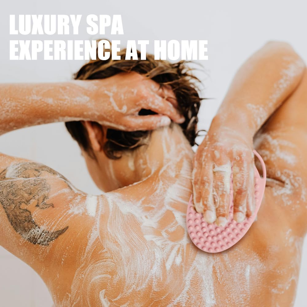 Silicone Body Scrubber Body Shower Bath and Shampoo Brush Shower Cleaning Gentle Exfoliating Use for All Skin Type Men & Women Light Blue image 2 of 5 B0FCXRKLSX