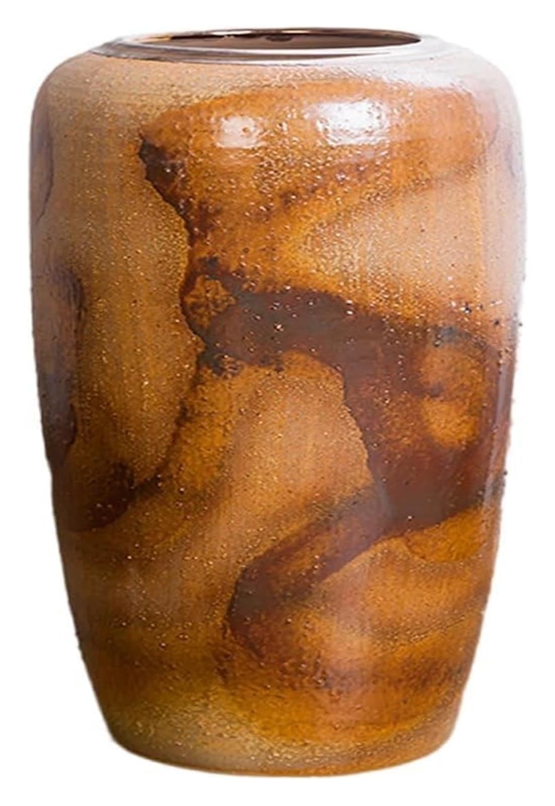 Vase Desktop Abstract Hand Painted Ceramic Floor-standing Pottery Pot Decorative Ornaments(W21 X H40cm)