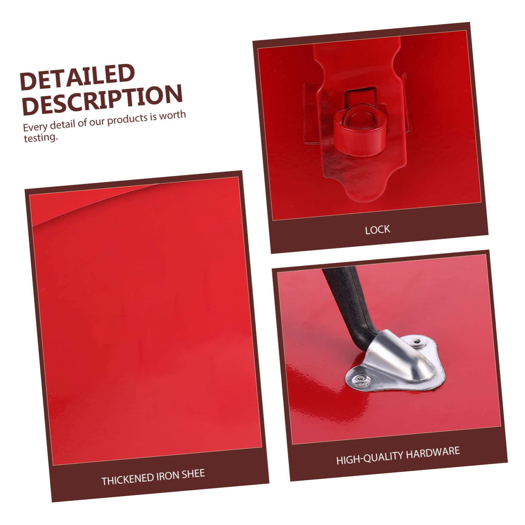 Uonlytech Boîte À Outils Métallique Rouge Portable 15.35In Rangement Étanche avec Grande Capacité Et Résistance Aux Chocs pour Bricolage Atelier