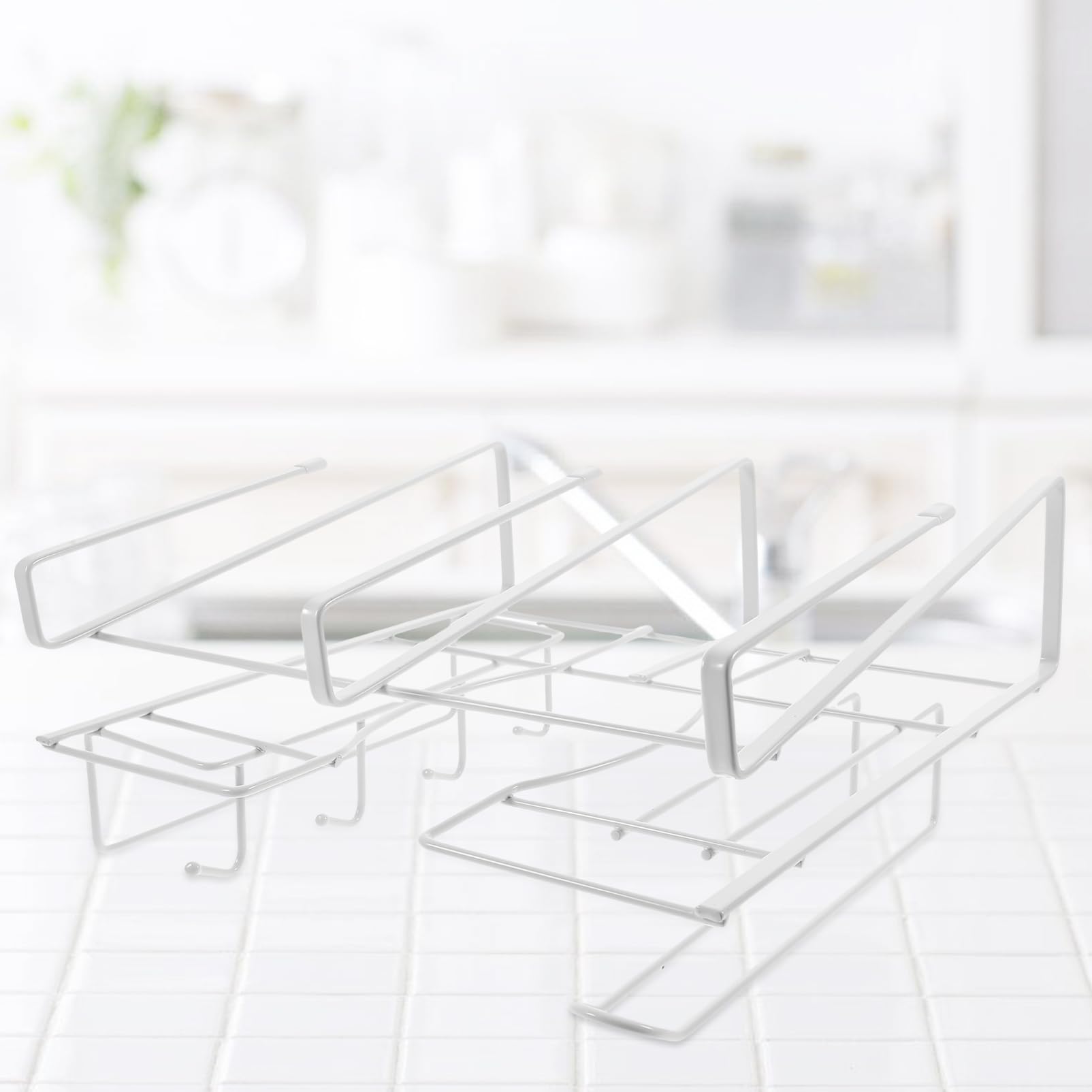 PRETYZOOM Ganci per Tazze Sottopensile in Ferro Portaoggetti da Cucina Organizer Salvaspazio senza Supporto Inferiore per Appendere Cucchiai e Spatole