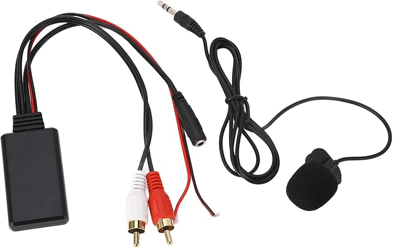 Módulo adaptador de radio para auto, adaptador de cable Bluetooth AUX Module 2 con micrófono fácil para