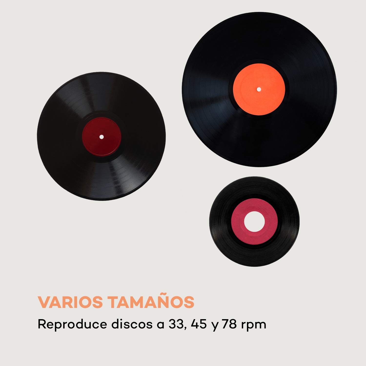 Auna Jerry Lee BT - Tocadiscos Con Bluetooth, Altavoces Estéreo, Grabación y Reproducción, USB, AUX, 33/45/78 RPM, 3 Tamaños de Discos de Vinilo, Marrón Oscuro