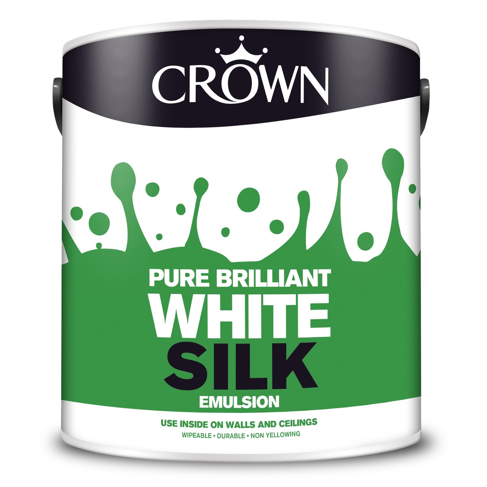 Crown Pure Brilliant White Silk Emulsion 2.5 Litre