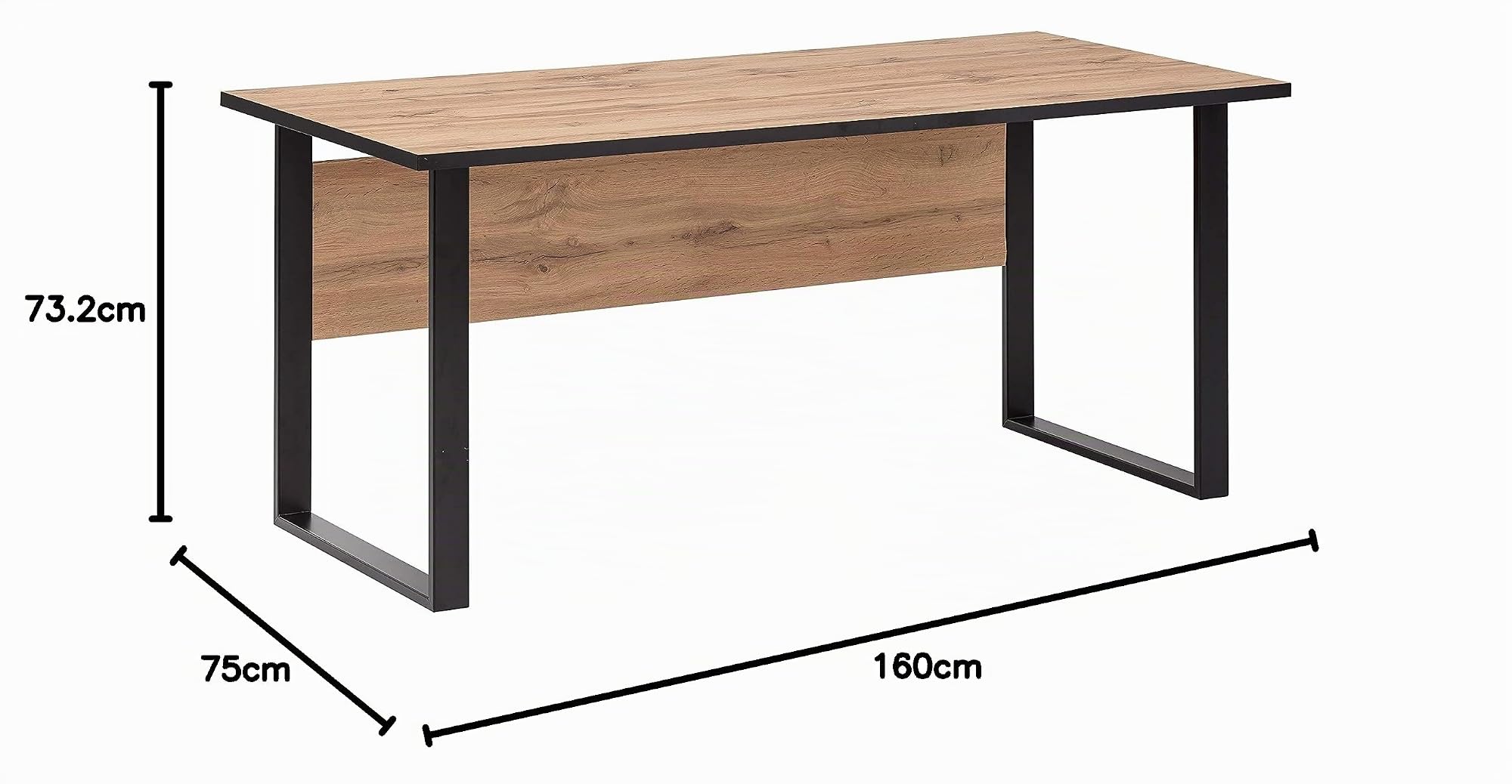 Möbelpartner Montana 701501 Schreibtisch, Eiche-Landhaus Dekor, 160 x 75 x 71 cm