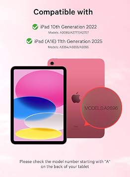 CHESONA for iPad 10th Generation Case with Keyboard, 7 Color Backlight, Multi-Touch Trackpad, Flip Stand Case with Pencil Holder, 2 Wireless Channels for iPad (A16) 11th/10th Gen (2025/2022), Red