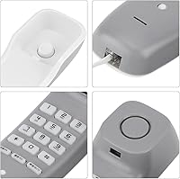 Vista 7 de Teléfono colgante, último número de teléfono de pared, función de silencio teléfonos de pared, para casa para el hogar (blanco)