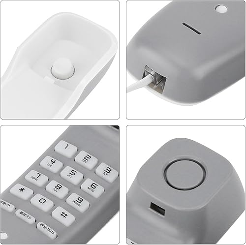 Miniatura 7 de Teléfono colgante, último número de teléfono de pared, función de silencio teléfonos de pared, para casa para el hogar (blanco)