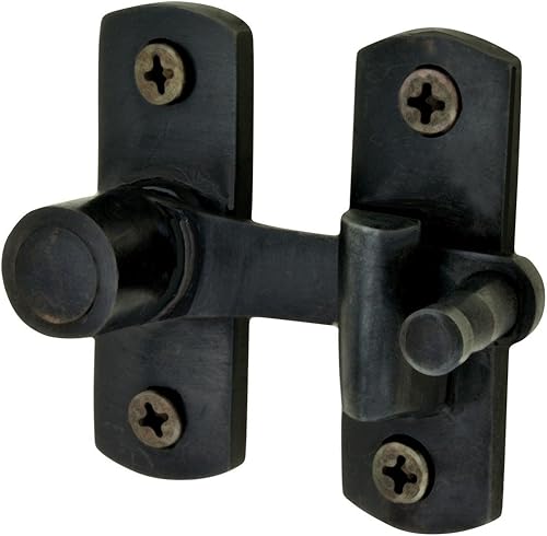 Miniatura 8 de Renovators Supply Manufacturing Pestillo de puerta de bronce aceitado de 2 pulgadas. Cerradura de puerta de granero con accesorios de montaje