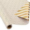 AUCLAY Reversible Wrapping Paper for Birthday Christmas Wedding Baby Shower Holiday – Gold Foil Stripe and Geometric Design – All Occasion Gift Wrap Paper Roll, 17.7 Inch X 33 Feet