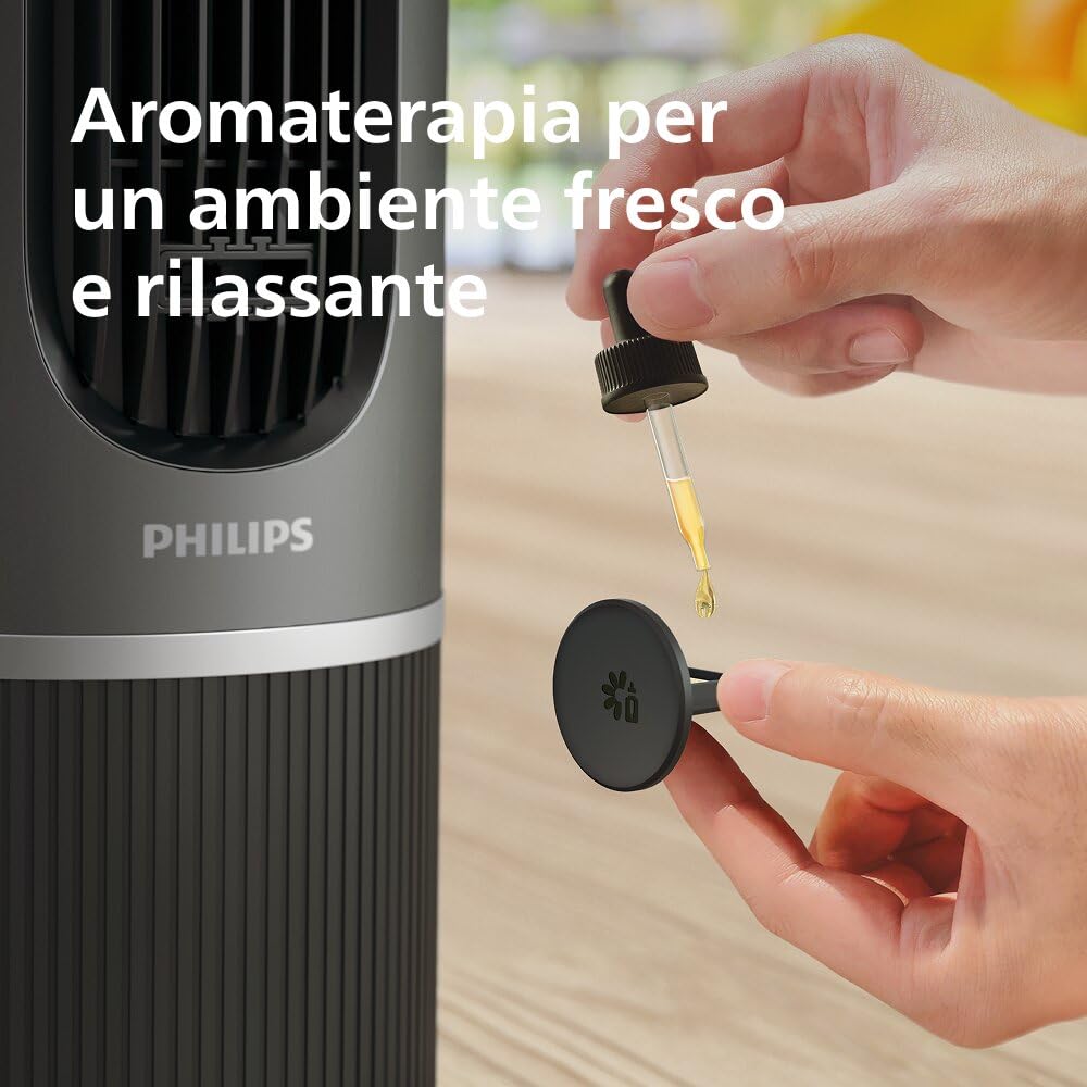 PHILIPS Ventilatore Wifi Serie 7000, Potente 8,4 m/s, ultra-silenzioso 22 dB, efficiente energeticamente, modalità Sleep, 12 velocità, display temperatura, timer 12 ore, oscillazione 80° (CX7550/01)
