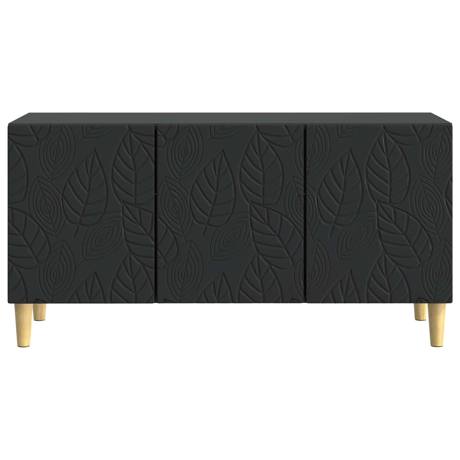Hothingwell TV-Bank, 99 x 34,5 x 50 cm, Schwarz, Holz | Drehtür 90°, vielseitig einsetzbar, modernes Design, einfache Reinigung mit feuchtem Tuch